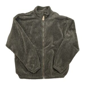 Straight Down Golf Jacket Men Large Vintage Full Zip Fleece Brown Outdoor Casual